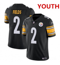 Youth Pittsburgh Steelers #2 Justin Fields Black Vapor Untouchable Limited Football Stitched Jersey