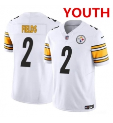 Youth Pittsburgh Steelers #2 Justin Fields White 2023 F.U.S.E. Vapor Untouchable Limited Football Stitched Jersey