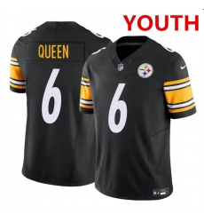 Youth Pittsburgh Steelers #6 Patrick Queen Black F.U.S.E. Vapor Untouchable Limited Football Stitched Jersey