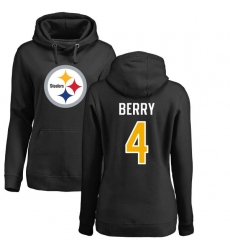 NFL Women's Nike Pittsburgh Steelers #4 Jordan Berry Black Name & Number Logo Pullover Hoodie