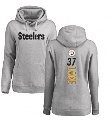 NFL Women's Nike Pittsburgh Steelers #37 Carnell Lake Ash Backer Pullover Hoodie