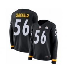 Women's Nike Pittsburgh Steelers #56 Anthony Chickillo Limited Black Therma Long Sleeve NFL Jersey