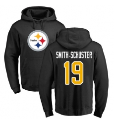 NFL Nike Pittsburgh Steelers #19 JuJu Smith-Schuster Black Name & Number Logo Pullover Hoodie