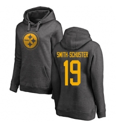 NFL Women's Nike Pittsburgh Steelers #19 JuJu Smith-Schuster Ash One Color Pullover Hoodie