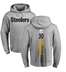 NFL Nike Pittsburgh Steelers #30 James Conner Ash Backer Pullover Hoodie