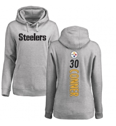 NFL Women's Nike Pittsburgh Steelers #30 James Conner Ash Backer Pullover Hoodie