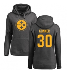NFL Women's Nike Pittsburgh Steelers #30 James Conner Ash One Color Pullover Hoodie