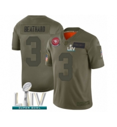 Men's San Francisco 49ers #3 C. J. Beathard Limited Olive 2019 Salute to Service Super Bowl LIV Bound Football Jersey