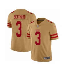 Women's San Francisco 49ers #3 C. J. Beathard Limited Gold Inverted Legend Football Jersey