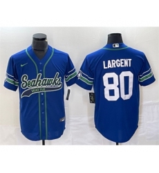 Men's Seattle Seahawks #80 Steve Largent Royal Throwback Cool Base Stitched Baseball Jersey Men's Seattle Seahawks #80 Steve Largent Royal Throwback Cool Base Stitched Baseball Jersey