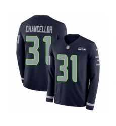 Men's Nike Seattle Seahawks #31 Kam Chancellor Limited Navy Blue Therma Long Sleeve NFL Jersey