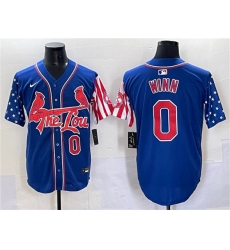 Men's St. Louis Cardinals #0 Masyn Winn Royal Independence Day Vapor Premier Limited Stitched Baseball Jersey