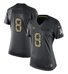 Women's Nike Tennessee Titans #8 Marcus Mariota Limited Black 2016 Salute to Service NFL Jersey