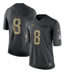 Youth Nike Tennessee Titans #8 Marcus Mariota Limited Black 2016 Salute to Service NFL Jersey
