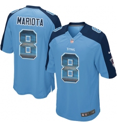 Youth Nike Tennessee Titans #8 Marcus Mariota Limited Light Blue Strobe NFL Jersey