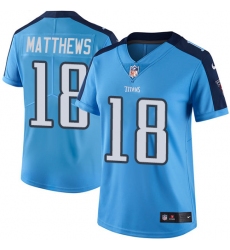Women's Nike Tennessee Titans #18 Rishard Matthews Light Blue Team Color Vapor Untouchable Limited Player NFL Jersey
