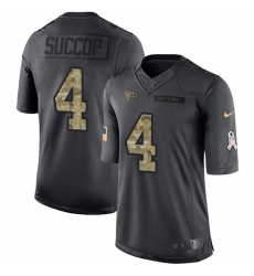Youth Nike Tennessee Titans #4 Ryan Succop Limited Black 2016 Salute to Service NFL Jersey