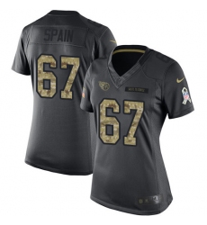 Women's Nike Tennessee Titans #67 Quinton Spain Limited Black 2016 Salute to Service NFL Jersey