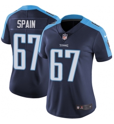Women's Nike Tennessee Titans #67 Quinton Spain Navy Blue Alternate Vapor Untouchable Limited Player NFL Jersey