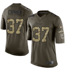 Men's Nike Tennessee Titans #37 Johnathan Cyprien Elite Green Salute to Service NFL Jersey