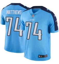 Men's Nike Tennessee Titans #74 Bruce Matthews Light Blue Team Color Vapor Untouchable Limited Player NFL Jersey