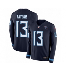 Youth Nike Tennessee Titans #13 Taywan Taylor Limited Navy Blue Therma Long Sleeve NFL Jersey