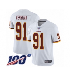 Men's Washington Redskins #91 Ryan Kerrigan White Vapor Untouchable Limited Player 100th Season Football Jersey