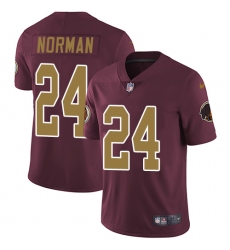 Men's Nike Washington Redskins #24 Josh Norman Burgundy Red/Gold Number Alternate 80TH Anniversary Vapor Untouchable Limited Player NFL Jersey