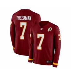 Men's Nike Washington Redskins #7 Joe Theismann Limited Burgundy Therma Long Sleeve NFL Jersey