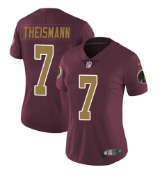 Women's Nike Washington Redskins #7 Joe Theismann Elite Burgundy Red/Gold Number Alternate 80TH Anniversary NFL Jersey