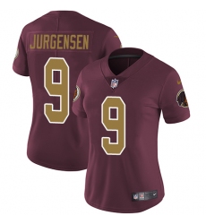 Women's Nike Washington Redskins #9 Sonny Jurgensen Burgundy Red/Gold Number Alternate 80TH Anniversary Vapor Untouchable Limited Player NFL Jersey