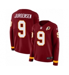 Women's Nike Washington Redskins #9 Sonny Jurgensen Limited Burgundy Therma Long Sleeve NFL Jersey