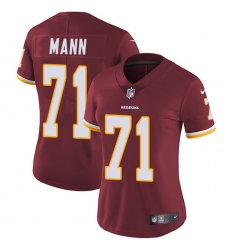 Women's Nike Washington Redskins #71 Charles Mann Elite Burgundy Red Team Color NFL Jersey