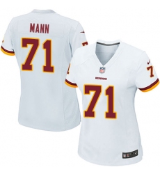 Women's Nike Washington Redskins #71 Charles Mann Game White NFL Jersey