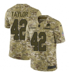 Men's Nike Washington Redskins #42 Charley Taylor Burgundy Limited Camo 2018 Salute to Service NFL Jersey