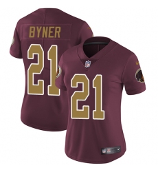 Women's Nike Washington Redskins #21 Earnest Byner Elite Burgundy Red/Gold Number Alternate 80TH Anniversary NFL Jersey
