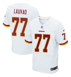 Men's Nike Washington Redskins #77 Shawn Lauvao Elite White NFL Jersey