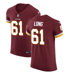Men's Nike Washington Redskins #61 Spencer Long Elite Burgundy Red Team Color NFL Jersey
