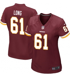 Women's Nike Washington Redskins #61 Spencer Long Game Burgundy Red Team Color NFL Jersey