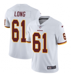 Youth Nike Washington Redskins #61 Spencer Long White Vapor Untouchable Limited Player NFL Jersey