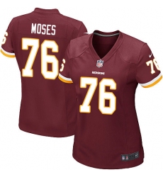 Women's Nike Washington Redskins #76 Morgan Moses Game Burgundy Red Team Color NFL Jersey
