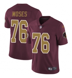 Youth Nike Washington Redskins #76 Morgan Moses Elite Burgundy Red/Gold Number Alternate 80TH Anniversary NFL Jersey