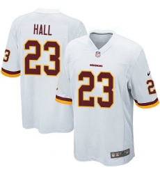 Men's Nike Washington Redskins #23 DeAngelo Hall Game White NFL Jersey