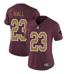 Women's Nike Washington Redskins #23 DeAngelo Hall Elite Burgundy Red/Gold Number Alternate 80TH Anniversary NFL Jersey