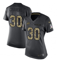 Women's Nike Washington Redskins #30 Su'a Cravens Limited Black 2016 Salute to Service NFL Jersey