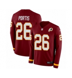 Men's Nike Washington Redskins #26 Clinton Portis Limited Burgundy Therma Long Sleeve NFL Jersey