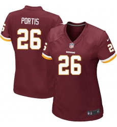 Women's Nike Washington Redskins #26 Clinton Portis Game Burgundy Red Team Color NFL Jersey
