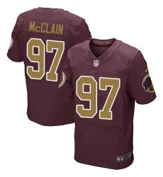Men's Nike Washington Redskins #97 Terrell McClain Elite Burgundy Red/Gold Number Alternate 80TH Anniversary NFL Jersey