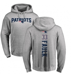 NFL Nike New England Patriots #33 Kevin Faulk Ash Backer Pullover Hoodie