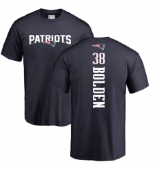 NFL Nike New England Patriots #38 Brandon Bolden Navy Blue Backer T-Shirt